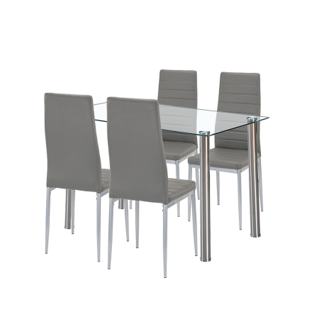 Mobilier sufragerie - Leziter Mateo 4+1 set de sufragerie gri-gri