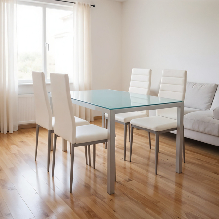 Leziter Midland 4+1 set de sufragerie alb-gri [1]