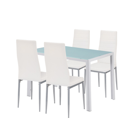 Mobilier sufragerie - Leziter Midland 4+1 set de sufragerie alb-gri