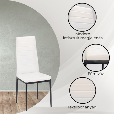 Leziter Midland 4+1 set de sufragerie alb-negru [5]