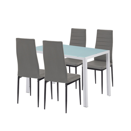 Mobilier - Leziter Midland 4+1 set de sufragerie gri-negru