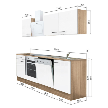 Leziter Mobilă de bucătărie Yorki 220 cu design de cuptor inferior [5]