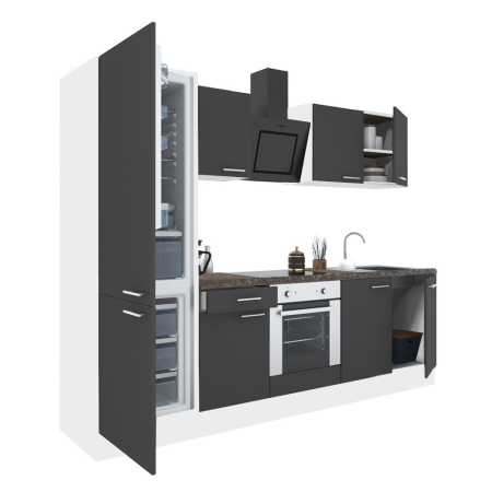 Leziter Mobilă de bucătărie Yorki 270 cu cuptor inferior și frigider cu congelator inferior [0]