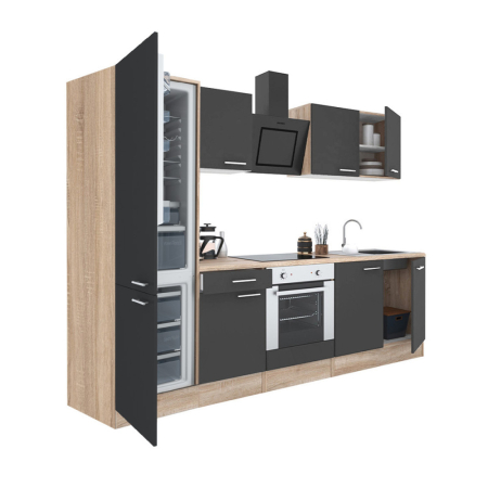 Bucătărie - Leziter Mobilă de bucătărie Yorki 270 cu cuptor inferior și frigider cu congelator inferior