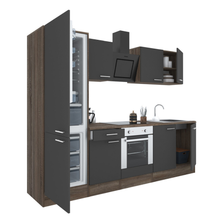 Bucătărie - Leziter Mobilă de bucătărie Yorki 270 cu cuptor inferior și frigider cu congelator inferior