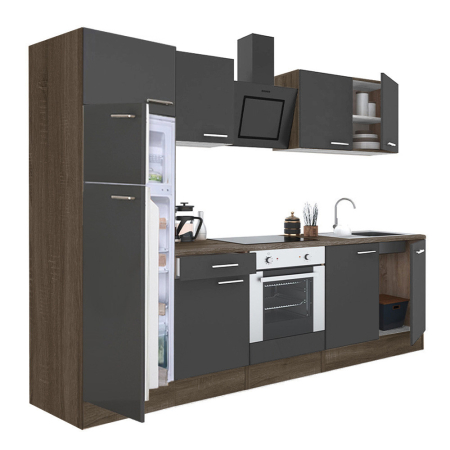 Bucătărie - Leziter Mobilă de bucătărie Yorki 270 cu cuptor inferior și frigider cu congelator superior