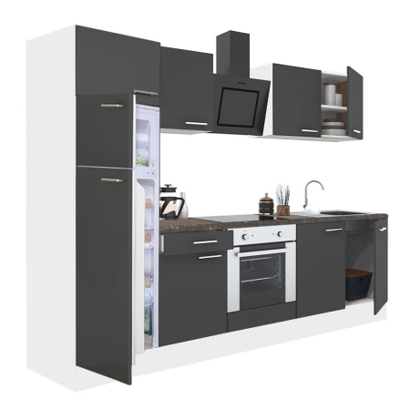 Bucătărie - Leziter Mobilă de bucătărie Yorki 270 cu cuptor inferior și frigider cu congelator superior