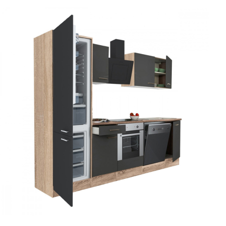 Bucătărie - Leziter Mobilă de bucătărie Yorki 280 cu cuptor inferior și frigider cu congelator inferior