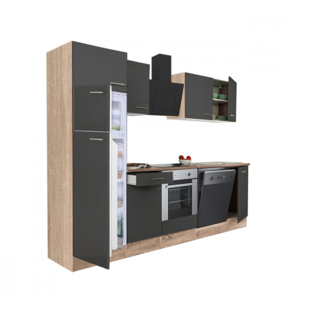 Bucătărie - Leziter Mobilă de bucătărie Yorki 280 cu cuptor inferior și frigider cu congelator superior