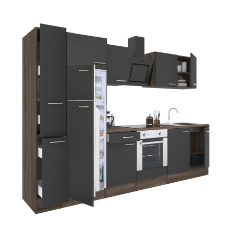 Mobilier bucătărie - Leziter Mobilă de bucătărie Yorki 300 cu cuptor inferior și frigider cu congelator superior