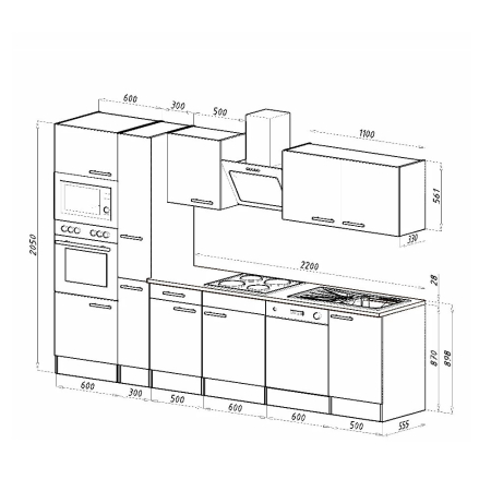 Leziter Mobilă de bucătărie Yorki 310 cu cuptor și cuptor cu microunde [9]