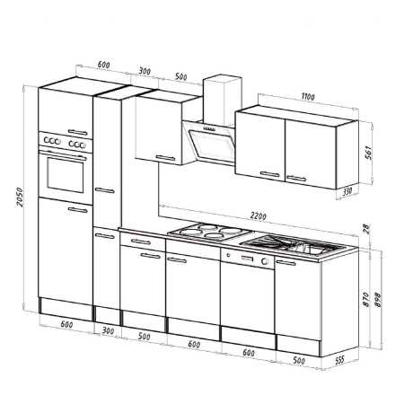 Leziter Mobilă de bucătărie Yorki 310 cu cuptor și cuptor cu microunde [3]