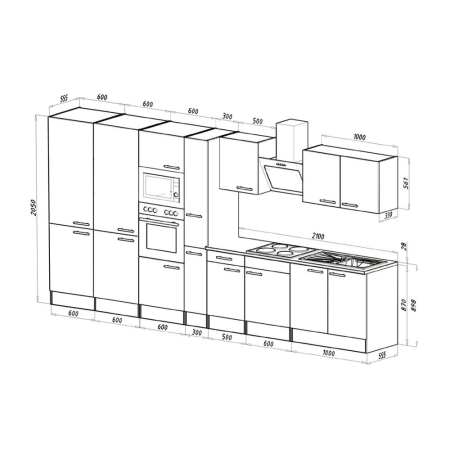 Leziter Mobilă de bucătărie Yorki 430 cu congelator inferior și frigider [1]