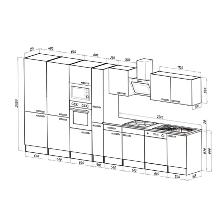 Leziter Mobilă de bucătărie Yorki 430 cu congelator inferior și frigider [1]