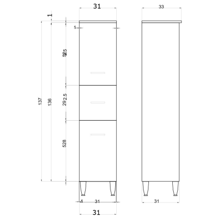 Leziter Mobilier de baie Merida vertical 31,5 cm [4]