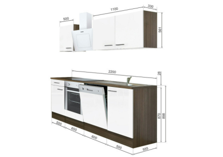 Leziter Mobilier de bucătărie Yorki 210, design cuptor inferior [5]