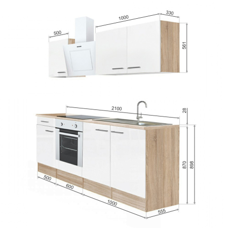 Leziter Mobilier de bucătărie Yorki 210, design cuptor inferior [5]