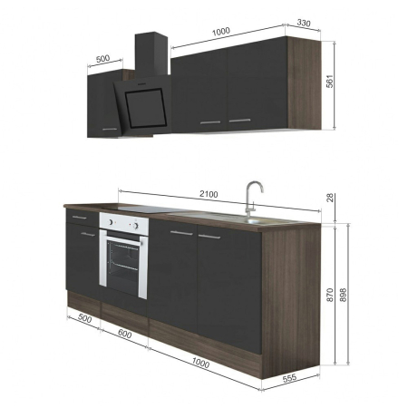 Leziter Mobilier de bucătărie Yorki 210, design cuptor inferior [5]