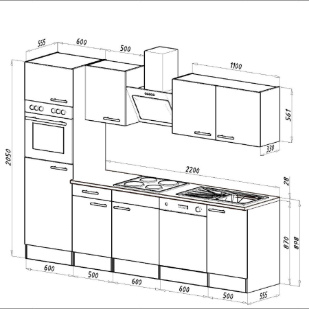 Leziter Mobilier de bucătărie Yorki 280 cu cuptor și cuptor cu microunde [3]