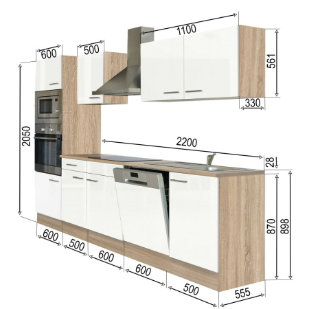 Leziter Mobilier de bucătărie Yorki 280 cu cuptor și cuptor cu microunde [7]