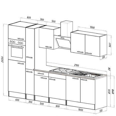 Leziter Mobilier de bucătărie Yorki 300 cu cuptor și cuptor cu microunde [3]