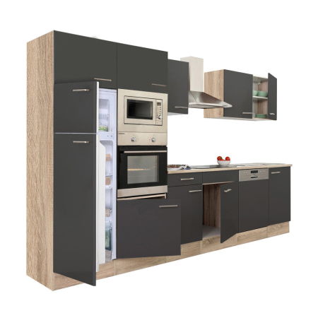 Mobilier bucătărie - Leziter Mobilier de bucătărie Yorki 340 cu frigider cu congelator superior