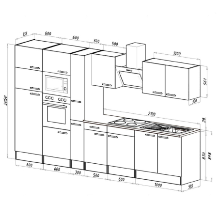 Leziter Mobilier de bucătărie Yorki 360 cu frigider cu congelator superior [3]