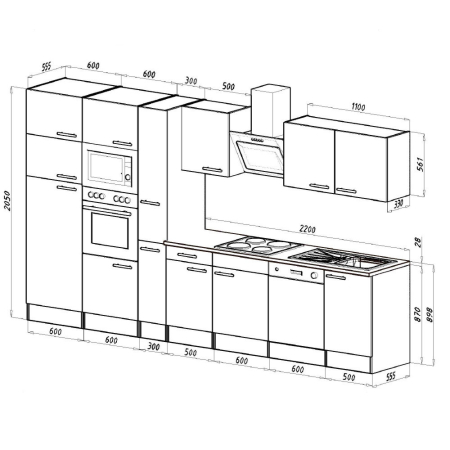Leziter Mobilier de bucătărie Yorki 370 cu frigider cu congelator superior [3]
