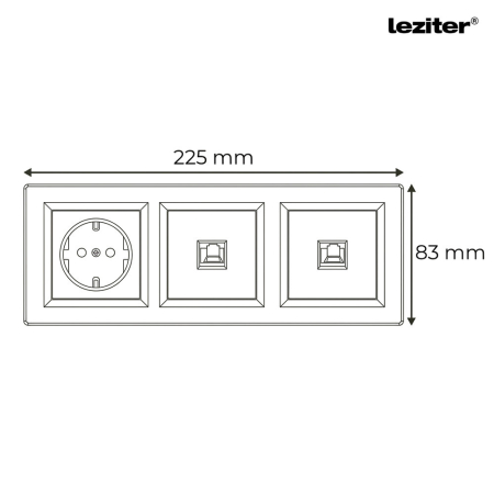 Leziter Mufa Nova III cu doi conectori UTP cu cadru alb [2]