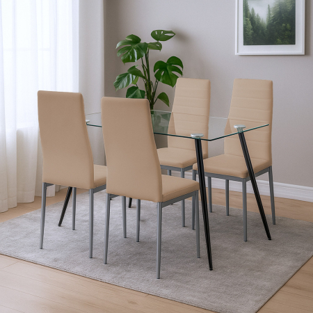 Leziter Nash 4+1 set de luat masa bej-gri [1]