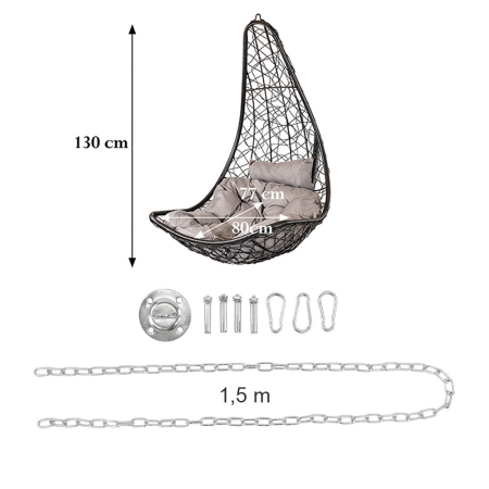 Leziter Natal Easy grădină hamac scaun cu kit de fixare alb [2]