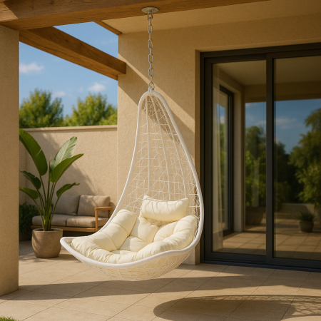 Leziter Natal Easy grădină hamac scaun cu kit de fixare alb [1]