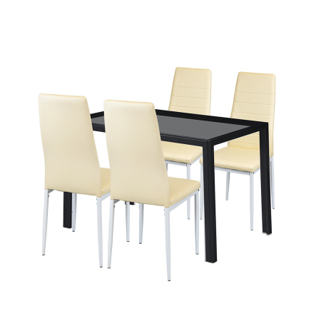 Leziter Nicole 4+1 set de luat masa bej [0]