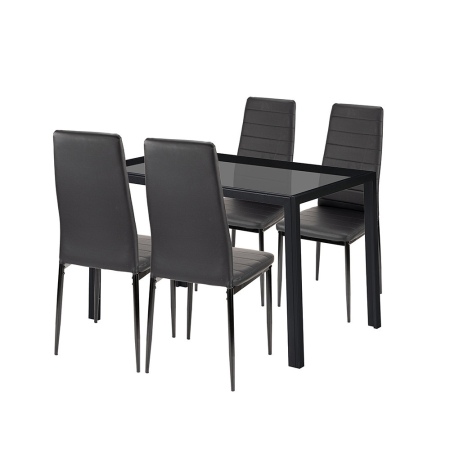 Mobilier - Leziter Nicole 4+1 set de luat masa negru