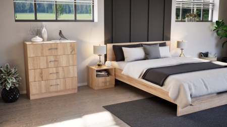 Leziter Noptiera Miami 1 sertar 40x40 cm stejar sonoma- stejar sonoma [1]