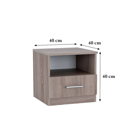 Leziter Noptieră Miami 1 sertar 40x40 cm stejar York-stejar York [2]