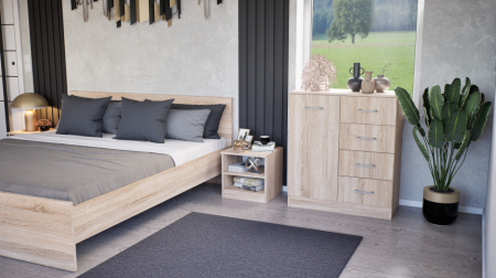 Leziter Miami noptieră deschisă 40x40 cm stejar sonoma- stejar sonoma [1]