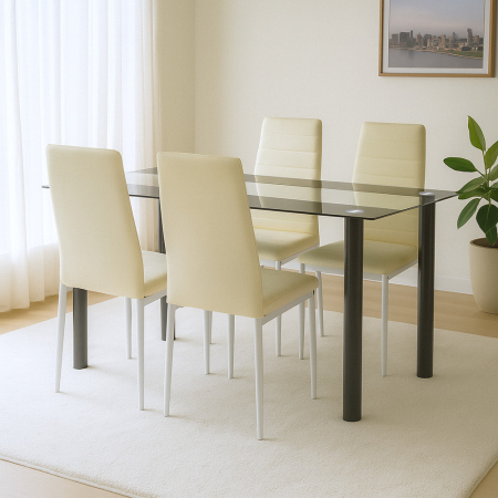 Leziter Norman 4+1 set de sufragerie bej [1]