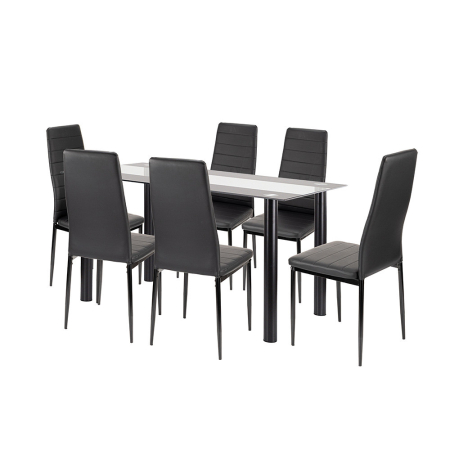 Mobilier - Leziter Norman 6+1 set de luat masa negru