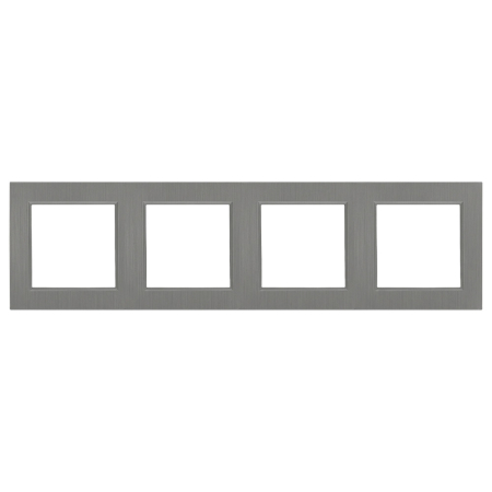 Întrerupător, priză, ieșire - Leziter Nova cu patru rame orizontale gri