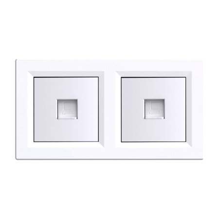 Leziter Nova dublă priză UTP RJA-45 cu cadru alb [0]