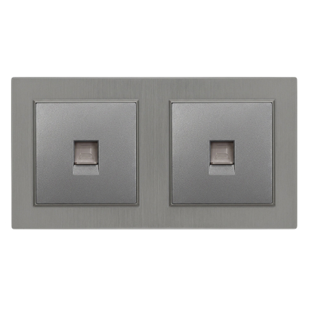 Leziter Nova dublă priză UTP RJA-45 cu cadru gri [0]