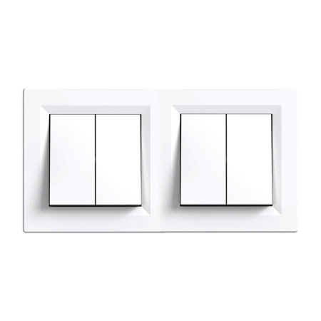 Electronică - Leziter Nova dublu candelabru comutator 105 cu cadru alb