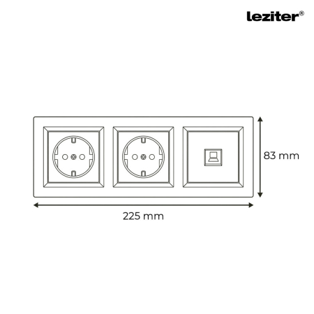 Leziter Nova III două prize cu conector UTP cu cadru alb [2]