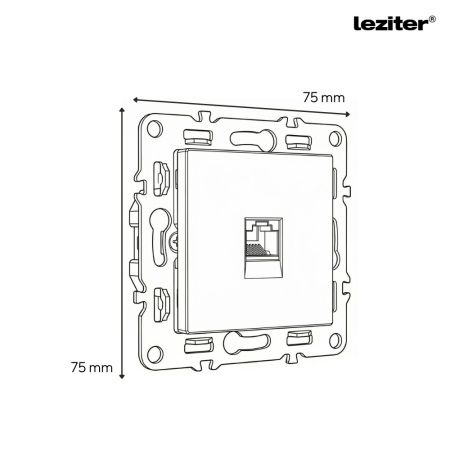 Leziter Nova III două prize cu conector UTP cu cadru gri [3]