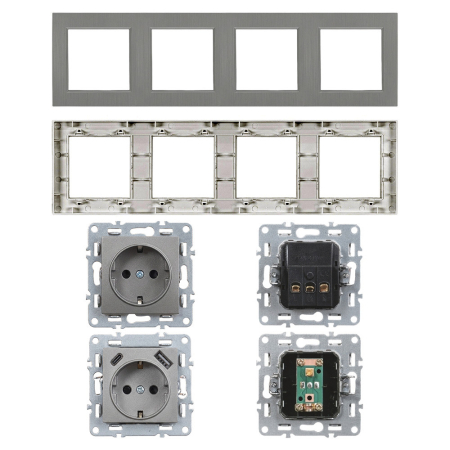 Leziter Nova IV două premiu cu două conectori USB cu cadru gri [4]