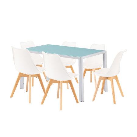 Leziter Nuvia 6+1 set de luat masa alb-alb [0]