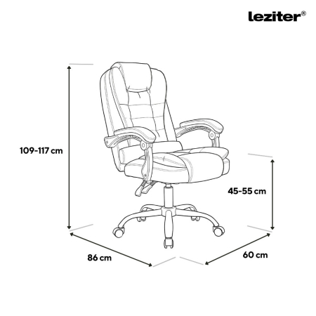 Leziter Optima birou scaun pivotant negru [2]