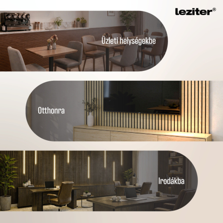 Leziter Panou acustic de perete Deco II cu aspect de bambus, 60x60x1,8 cm [6]