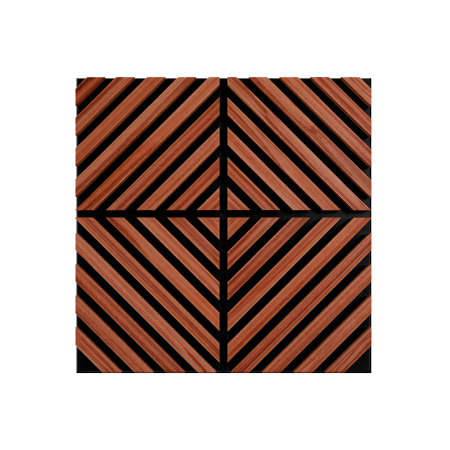 Produse temporar indisponibile - Leziter Panou acustic de perete Deco IX cu aspect de nuc, 60x60x1,8 cm